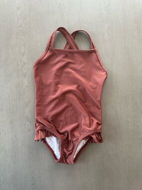 Kids One-Piece Swimsuit in Rust - Classic Crossback